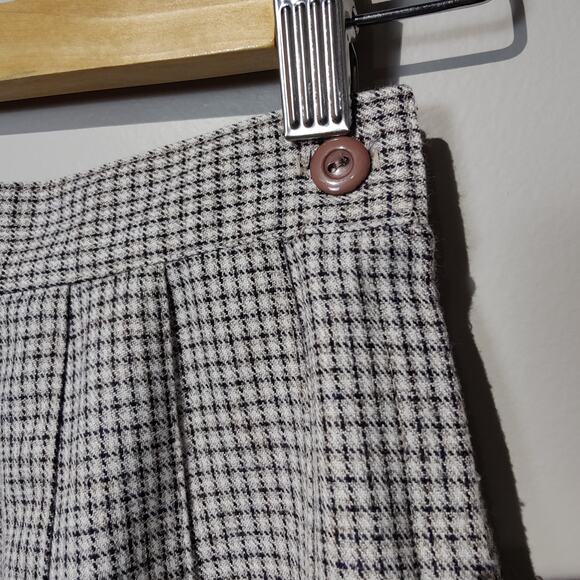 Vintage Petite Sophisticate Sz 6 Pleated School Girl Skirt Houndstooth Plaid - Picture 2 of 7